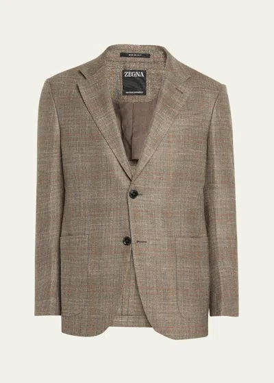 Zegna Men's Fairway Crossover Plaid Sport Coat In Md Brw Ck