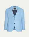 Zegna Men's Fairway Textured Houndstooth Sport Coat In Br Blu Ck