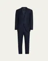 Zegna Men's Flannel Tonal Chalk Stripe Two-piece Suit In Blue