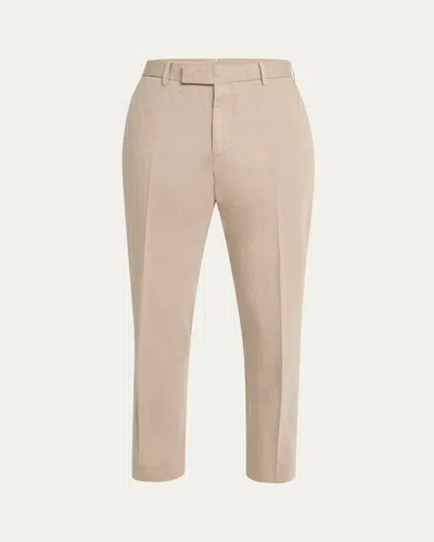 Zegna Men's Flat-front Chino Pants In Sand