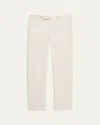 Zegna Men's Flat-front Linen Pants In Nat Sld