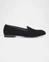 Zegna Velvet Gala Loafers In Black