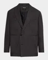 Zegna Men's Gardener Wool Single-breasted Jacket In Dk Gry Sld
