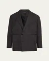 Zegna Men's Gardener Wool Single-breasted Jacket In Dk Gry Sld