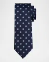 Zegna Men's Geometric Jacquard Silk Tie In Blue