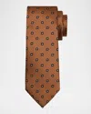 Zegna Men's Geometric Jacquard Silk Tie In Brown
