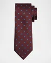 Zegna Men's Geometric Jacquard Silk Tie In Burgundy