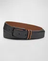 ZEGNA MEN'S GRAINED CALFSKIN BELT