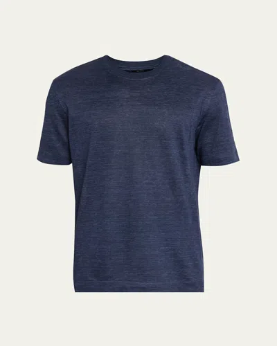 Zegna Men's Heathered Linen Crewneck T-shirt In Multi