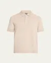 Zegna Men's Jacquard Polo Shirt In Lt Bge Sld