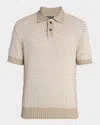 Zegna Men's Jacquard Polo Sweater In Brown