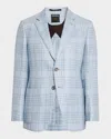 Zegna Men's Large Check Sport Coat In Br Blu Ck