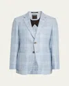 Zegna Men's Large Check Sport Coat In Br Blu Ck