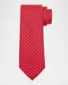 Zegna Men's Lattice-print Silk Tie In Red