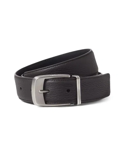 Zegna Men's Leather Belt In Black