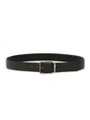 Zegna Leather Belt With Adjustable Length And Metal Buckle In Multicolor