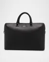 Zegna Men's Leather Business Briefcase In Blk Sld