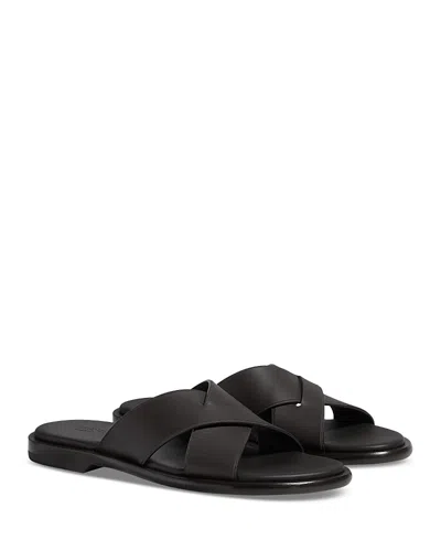 Zegna Men's Leather Sandals In Black