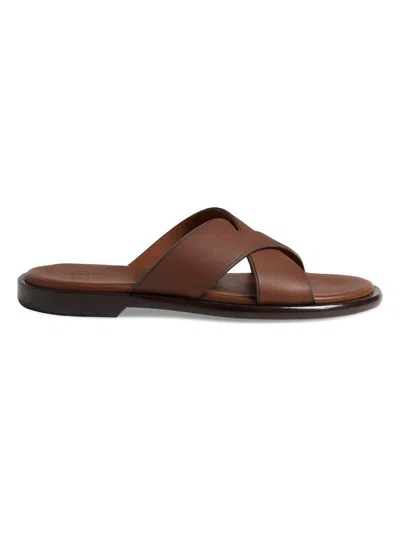 Zegna Men's Leather Sandals In Multi
