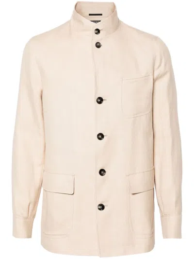 ZEGNA ZEGNA MEN LINEN-BLEND SHIRT JACKET