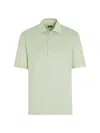 Zegna Light Aqua Green Linen Polo Shirt