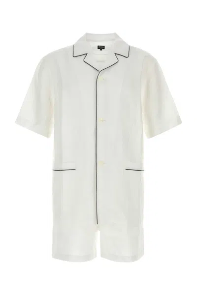Zegna Linen Pajama Shirt In White