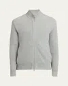 Zegna Men's Melange Oasi Cashmere Full-zip Sweater In Md Gry Fan