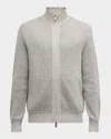Zegna Men's Melange Oasi Cashmere Full-zip Sweater In Md Gry Fan
