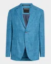 Zegna Men's Melange Sport Coat In Br Blu Ck