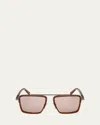 Zegna Aviator Frame Sunglasses In Brown