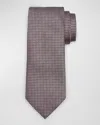 Zegna Men's Micro-circle Silk Tie In Md Pnk Micro Fan