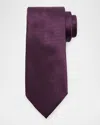 Zegna Men's Micro-geometric Jacquard Silk Tie In Burgundy