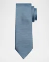 Zegna Men's Micro-neat Silk Tie In Br Blu Micro-fan