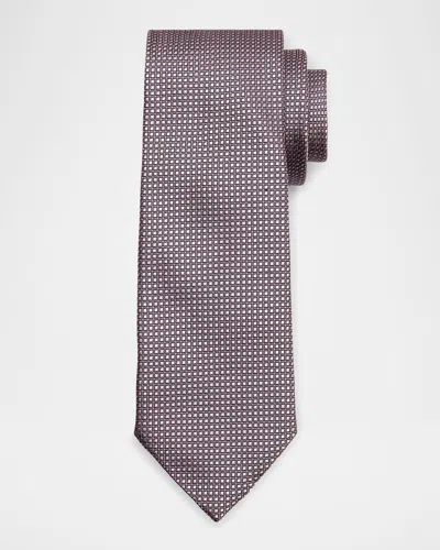 ZEGNA MEN'S MICRO-NEAT SILK TIE
