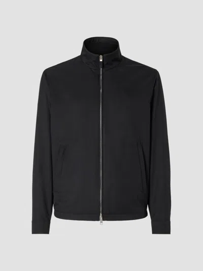 Zegna Microfiber Motorin Blouson Jacket In Black