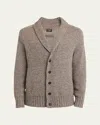 Zegna Men's Mouline Oasi Cashmere Cardigan Sweater In Dk Brw Fan