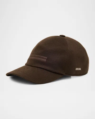 Zegna Men's Oasi Cashmere Baseball Cap In Brown