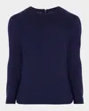 Zegna Oasi Cashmere Knit Crewneck Sweater In Dk Prp Sld