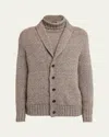 Zegna Men's Mouline Oasi Cashmere Cardigan Sweater In Dk Brw Sld