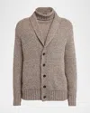 Zegna Men's Mouline Oasi Cashmere Cardigan Sweater In Dk Brw Sld