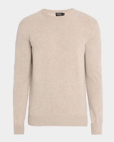 Zegna Men's Oasi Cashmere Crewneck Sweater In Gray