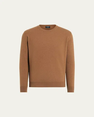 Zegna Men's Oasi Cashmere Crewneck Sweater In Foliage