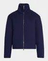 Zegna Jacket With Zip Navy Blue In Dk Prp Sld
