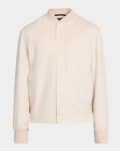 Zegna Men's Oasi Cashmere Hidden-zip Bomber Jacket In Neutral