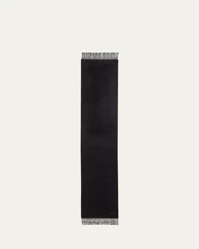 Zegna Men's Oasi Cashmere Leather-label Scarf In Black