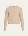 Zegna Oasi Cashmere Crewneck Sweater In Lt Bge Sld