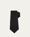 Zegna Men's Tic-weave Silk Tie In Black