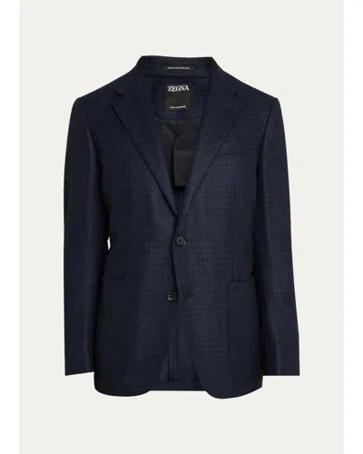 Zegna Men's Oasi Cashmere-blend Plaid Single-breasted Sport Coat In Md Brw Sld