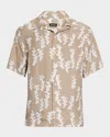 Zegna Camp-collar Printed Silk-twill Shirt In Lt Bge Fan