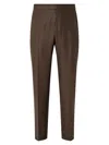Zegna Button Elasticated Trousers In Brown